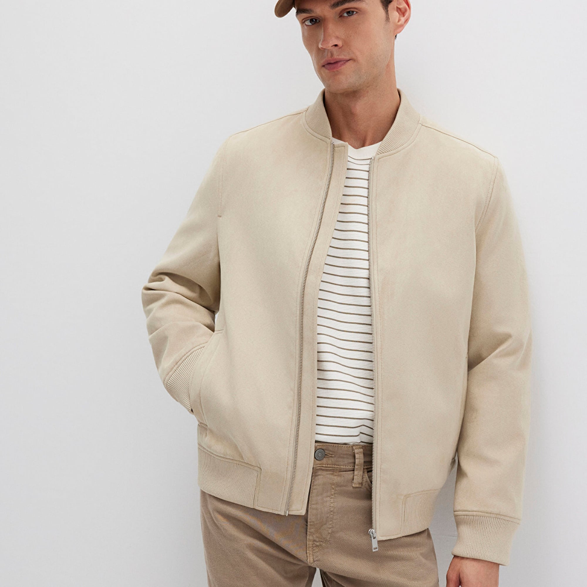 Mavi Kahverengi Suni Deri Ceket Regular Fit / Normal Kesim 0110639-70186