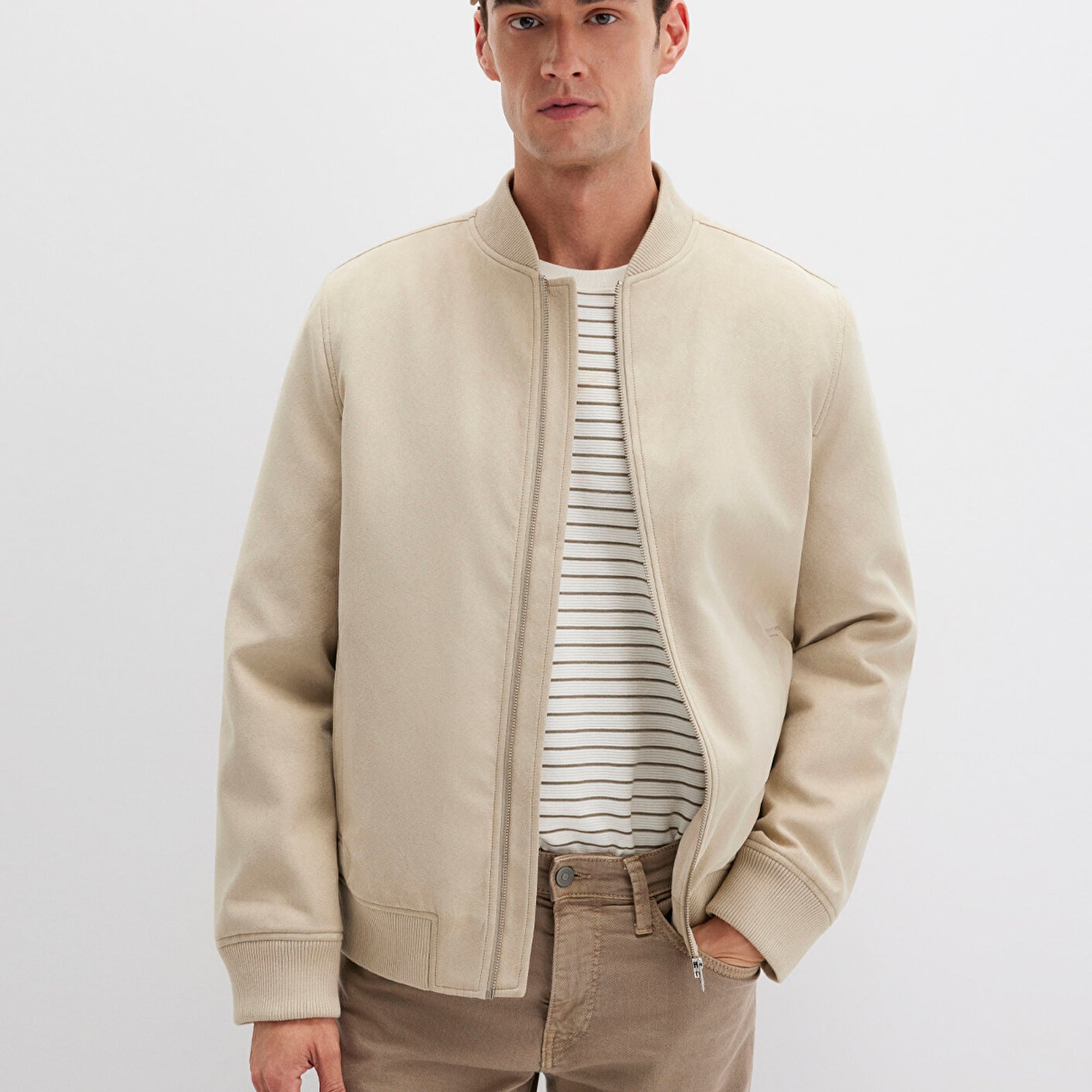 Mavi Kahverengi Suni Deri Ceket Regular Fit / Normal Kesim 0110639-70186