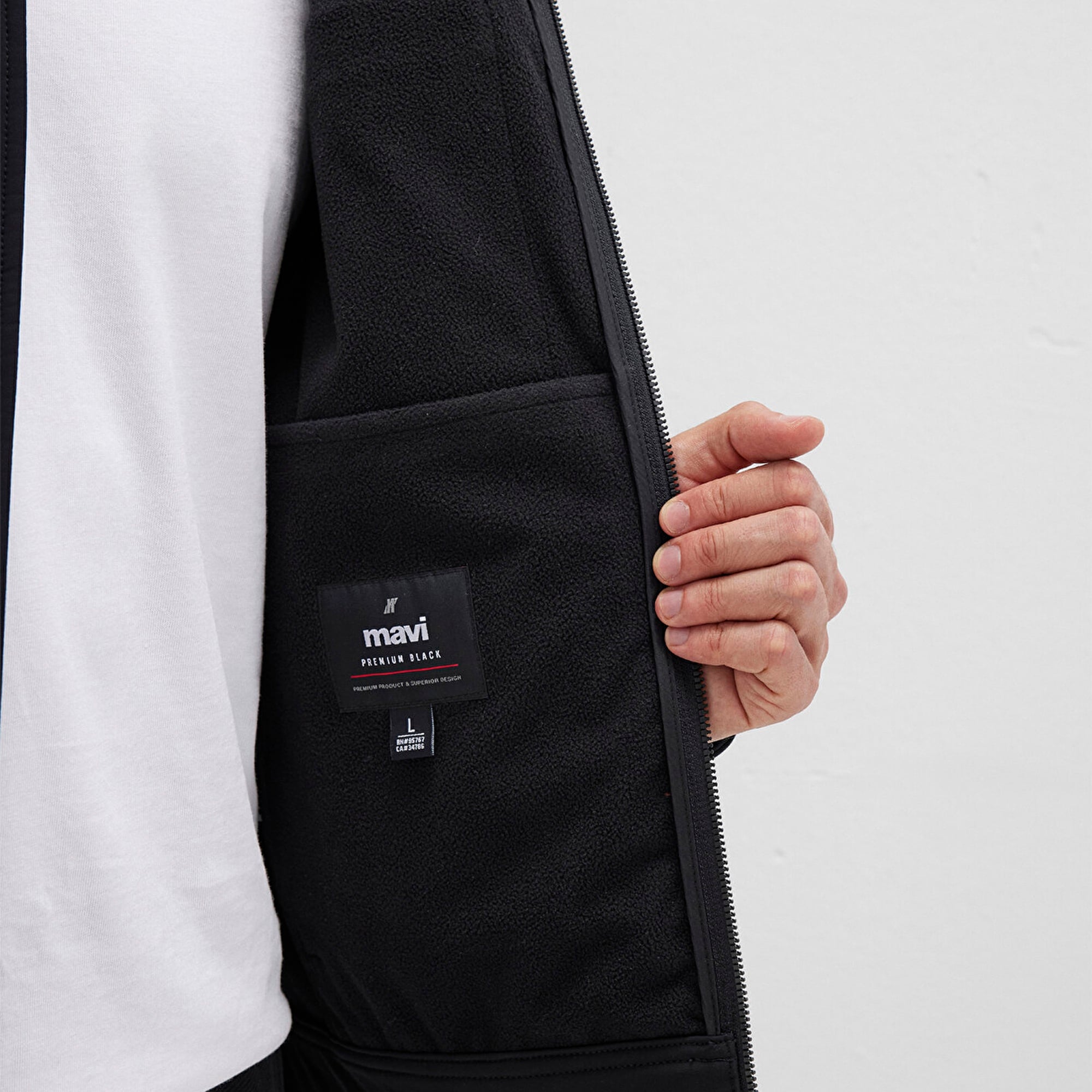 Mavi Cep Detaylı Siyah Ceket Regular Fit / Normal Kesim 0110646-71379