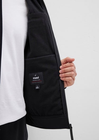  Mavi Cep Detaylı Siyah Ceket Regular Fit / Normal Kesim 0110646-71379