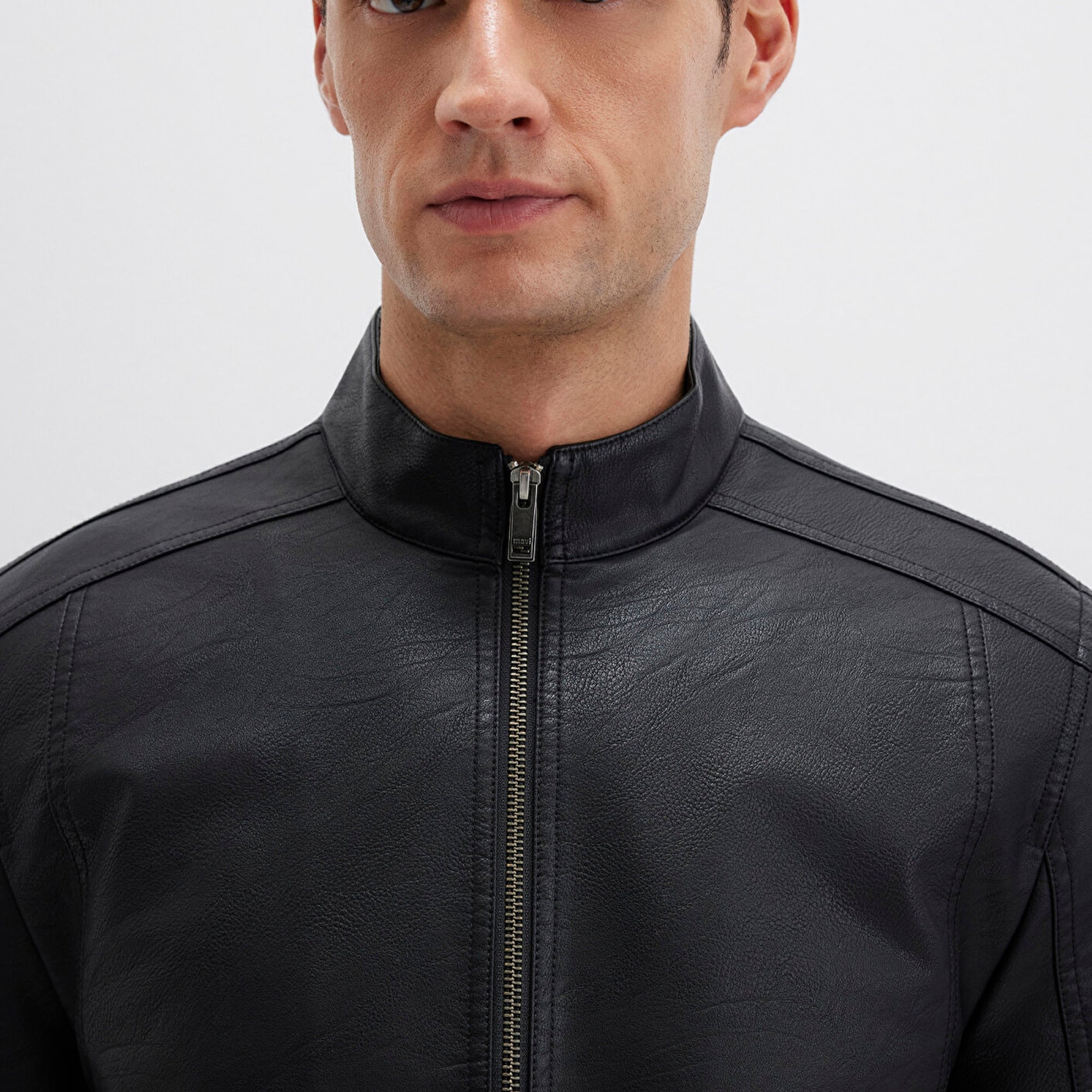 Mavi Siyah Suni Deri Ceket Slim Fit / Dar Kesim 0110548-71379