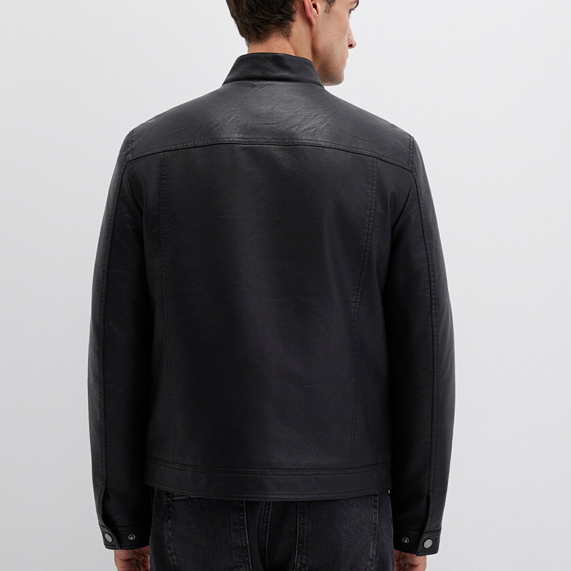 Mavi Siyah Suni Deri Ceket Slim Fit / Dar Kesim 0110548-71379