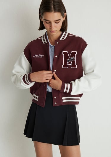  Mavi M Logo Patchli Bordo Bomber Ceket 1110636-70434
