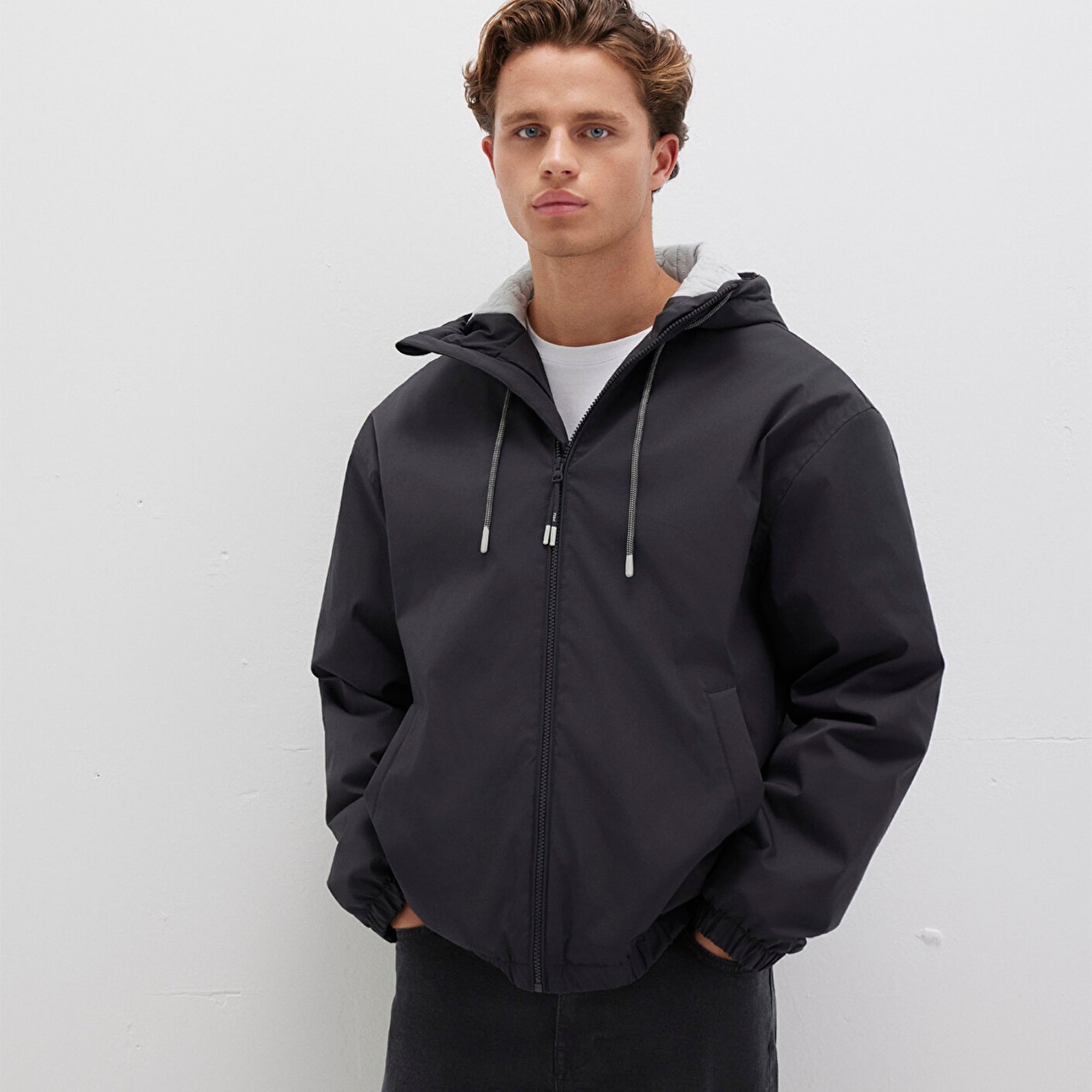 Mavi Kapüşonlu Antrasit Ceket Regular Fit / Normal Kesim 0110333-70087