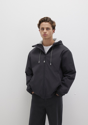  Mavi Kapüşonlu Antrasit Ceket Regular Fit / Normal Kesim 0110333-70087