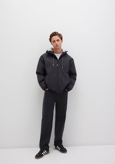  Mavi Kapüşonlu Antrasit Ceket Regular Fit / Normal Kesim 0110333-70087