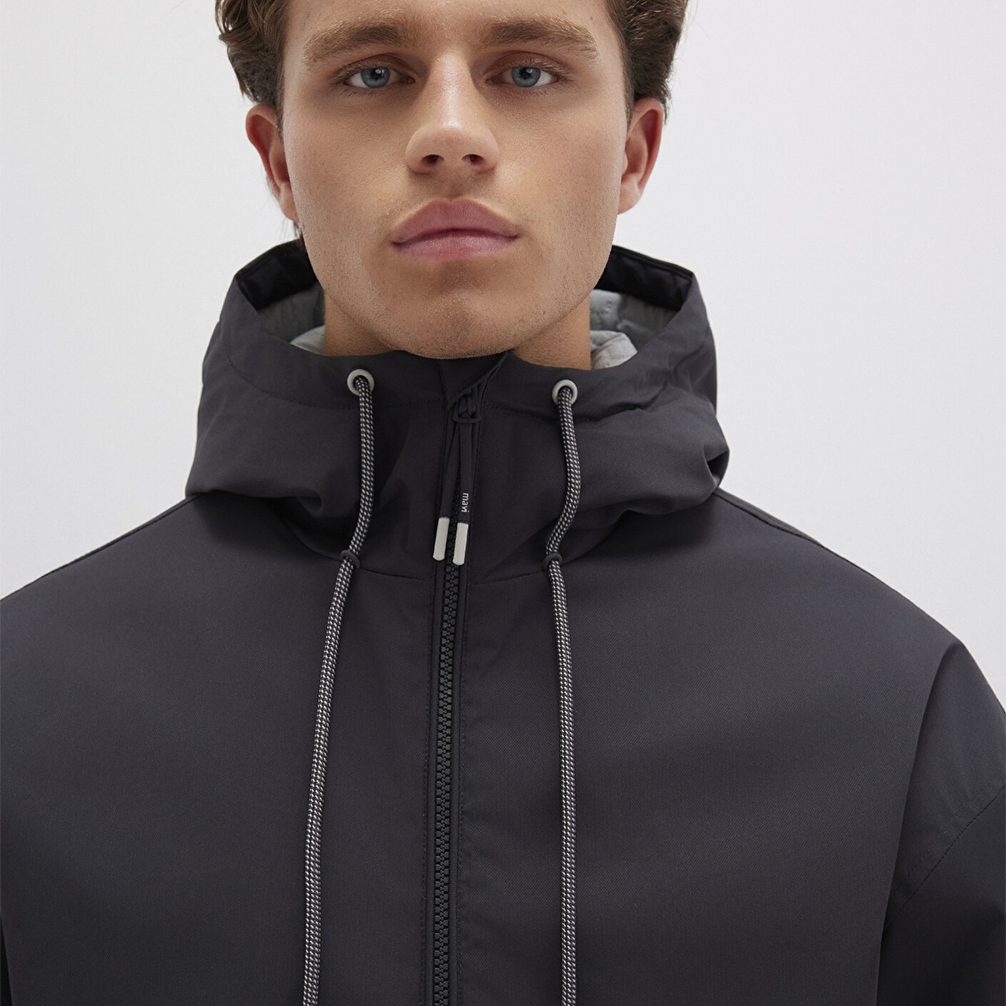 Mavi Kapüşonlu Antrasit Ceket Regular Fit / Normal Kesim 0110333-70087