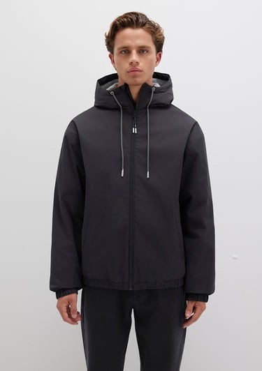  Mavi Kapüşonlu Antrasit Ceket Regular Fit / Normal Kesim 0110333-70087
