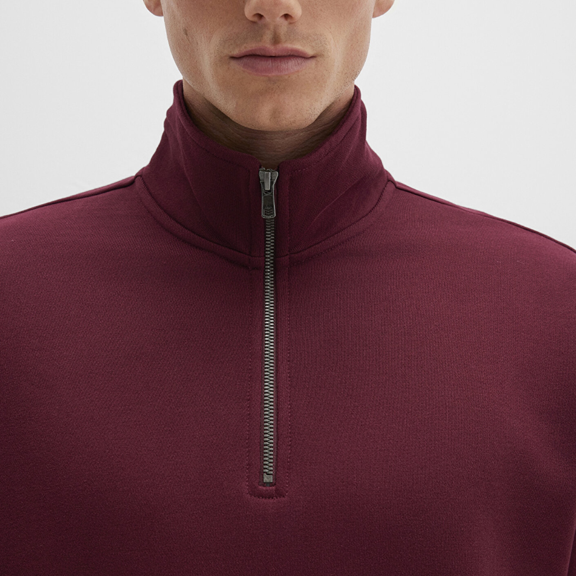 Mavi Yarı Fermuarlı Bordo Sweatshirt 0S10419-70394