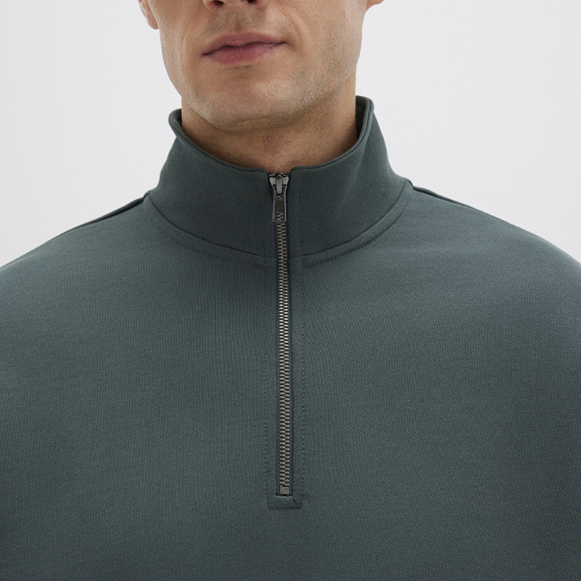 Mavi Yarı Fermuarlı Yeşil Basic Sweatshirt 0S10419-71598