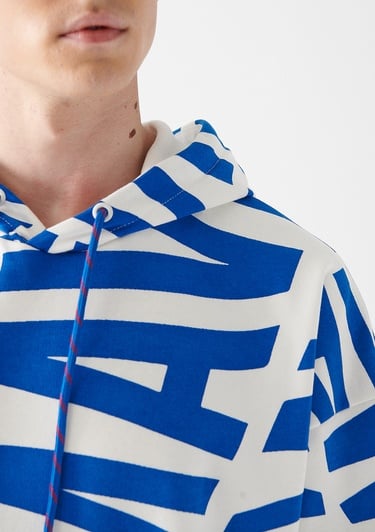  Mavi Mavi Baskılı Kapüşonlu Beyaz Sweatshirt 0610121-620