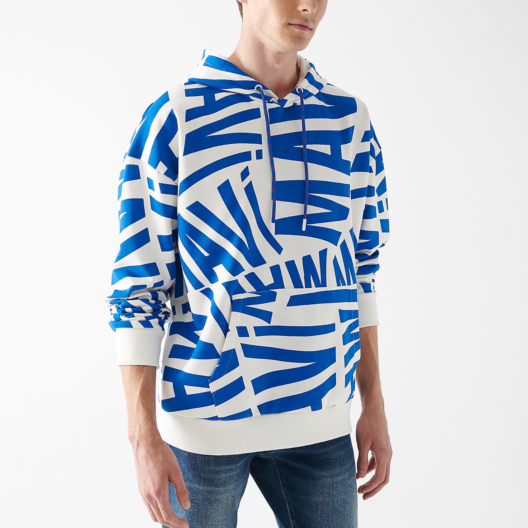 Mavi Mavi Baskılı Kapüşonlu Beyaz Sweatshirt 0610121-620