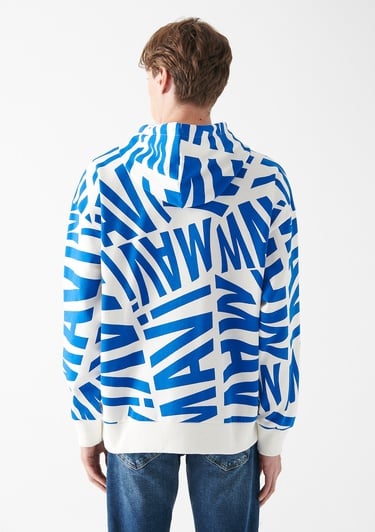  Mavi Mavi Baskılı Kapüşonlu Beyaz Sweatshirt 0610121-620