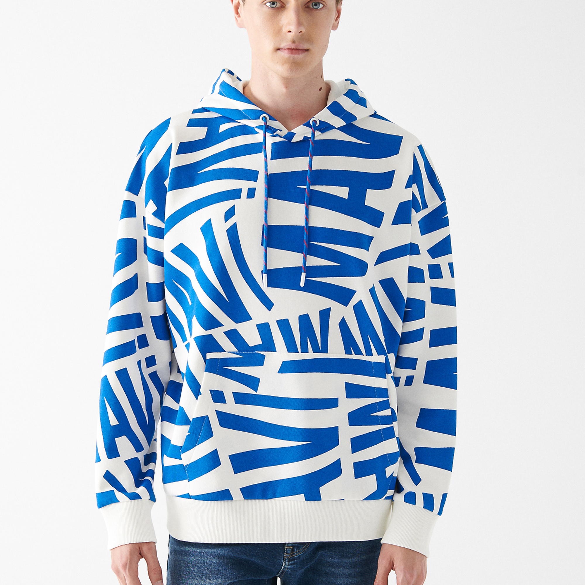 Mavi Mavi Baskılı Kapüşonlu Beyaz Sweatshirt 0610121-620