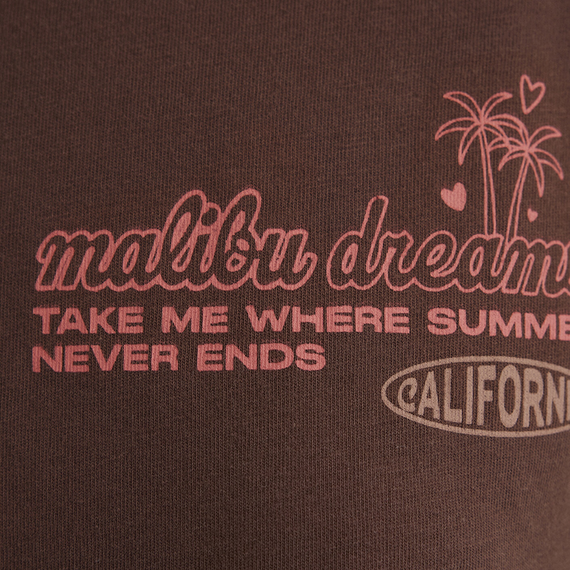 Mavi Baskılı Kahverengi Tişört Loose Fit / Bol Rahat Kesim 1613530-70242