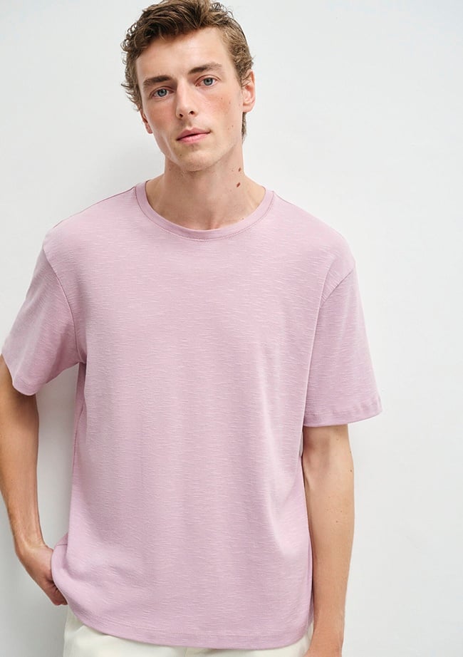  Mavi Pembe Basic Tişört Regular Fit / Normal Kesim 0612944-71068