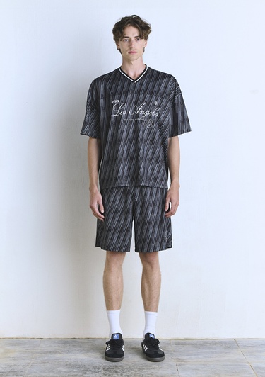  Mavi Los Angeles Baskılı Siyah Forma Tişört Oversize / Geniş Kesim 0612761-90556