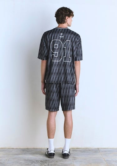  Mavi Los Angeles Baskılı Siyah Forma Tişört Oversize / Geniş Kesim 0612761-90556