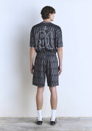  Mavi 91 Baskılı Siyah Şort 0410289-90556