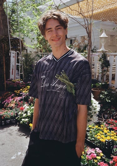  Mavi Los Angeles Baskılı Siyah Forma Tişört Oversize / Geniş Kesim 0612761-90556