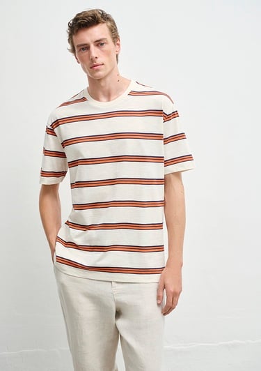  Mavi Çizgili Tişört Loose Fit / Bol Rahat Kesim 0612947-70056