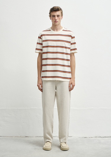  Mavi Çizgili Tişört Loose Fit / Bol Rahat Kesim 0612947-70056