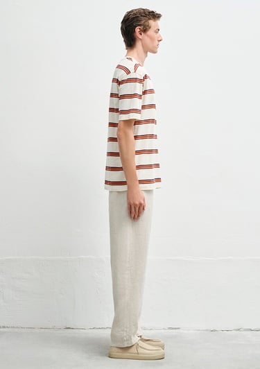  Mavi Çizgili Tişört Loose Fit / Bol Rahat Kesim 0612947-70056