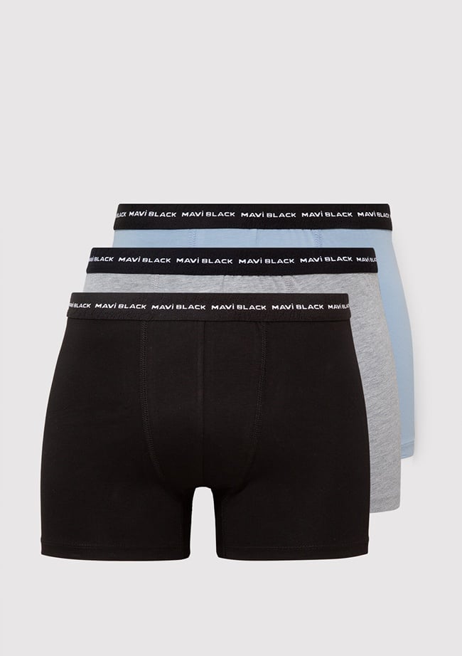  Mavi 3lü Basic Boxer 0911987-900