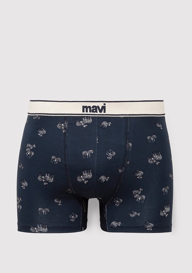  Mavi Zebra Baskılı Lacivert Boxer 0911981-26828