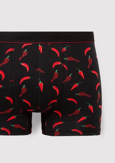  Mavi Biber Baskılı Siyah Boxer 0911980-900