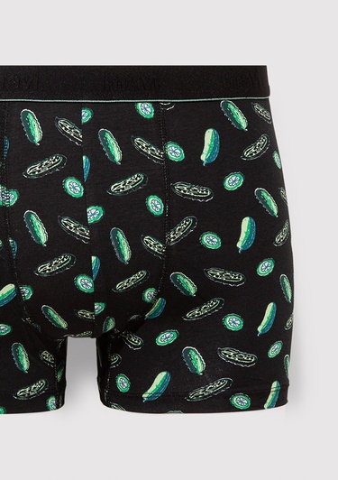  Mavi Baskılı Siyah Boxer 0911979-900