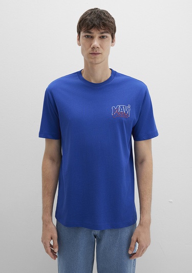  Mavi Mavi Jeans Baskılı Mavi Tişört Loose Fit / Bol Rahat Kesim 0612937-70907