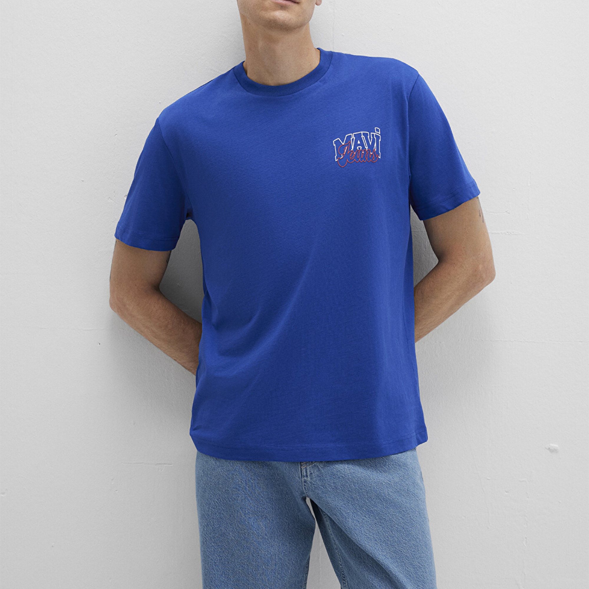 Mavi Mavi Jeans Baskılı Mavi Tişört Loose Fit / Bol Rahat Kesim 0612937-70907