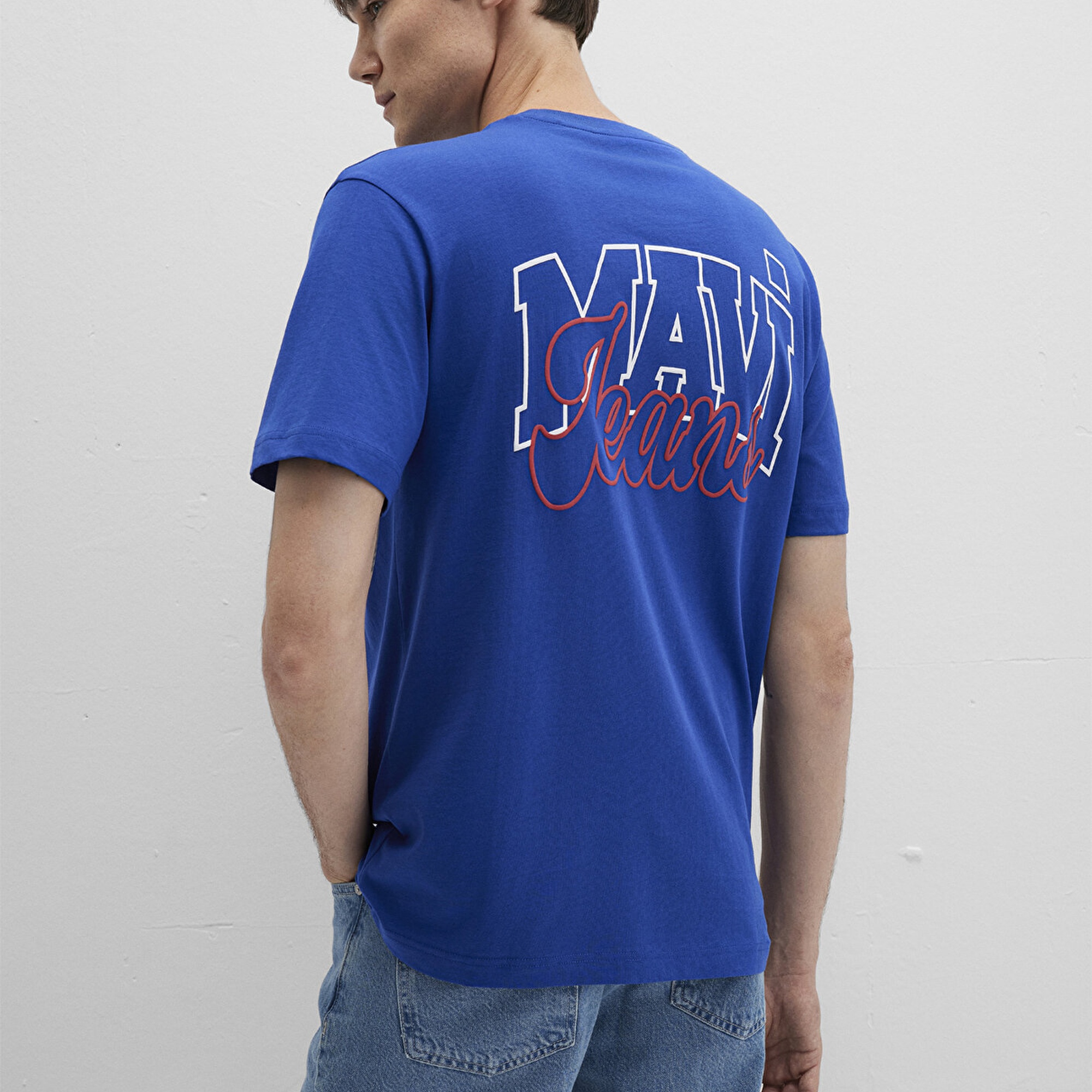 Mavi Mavi Jeans Baskılı Mavi Tişört Loose Fit / Bol Rahat Kesim 0612937-70907