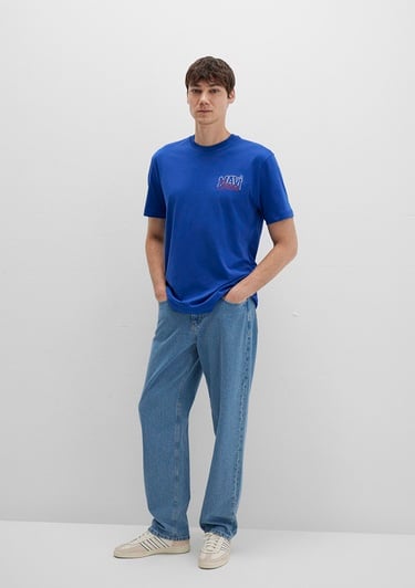  Mavi Mavi Jeans Baskılı Mavi Tişört Loose Fit / Bol Rahat Kesim 0612937-70907