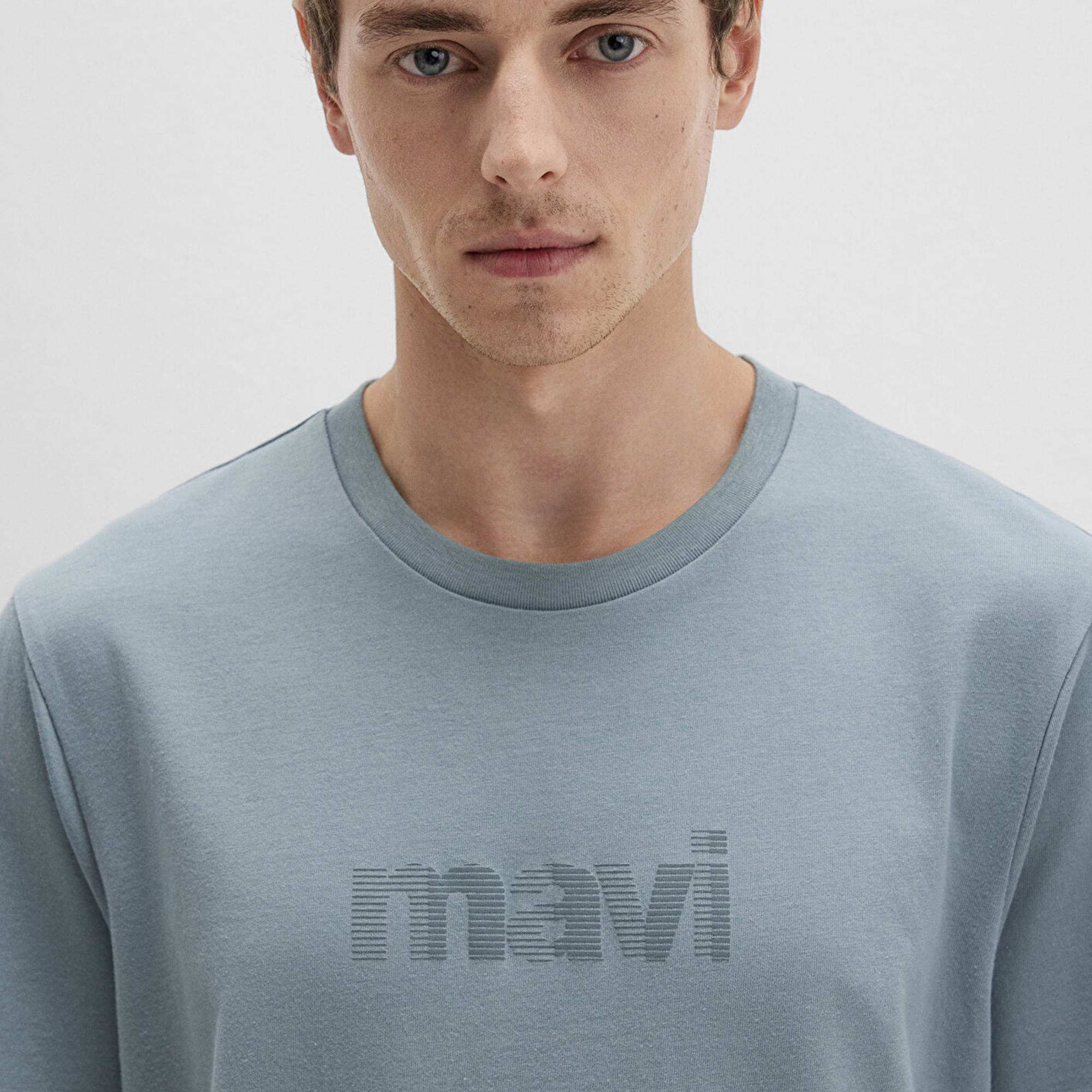 Mavi Mavi Logo Baskılı Mavi Tişört Regular Fit / Normal Kesim 0612936-70118