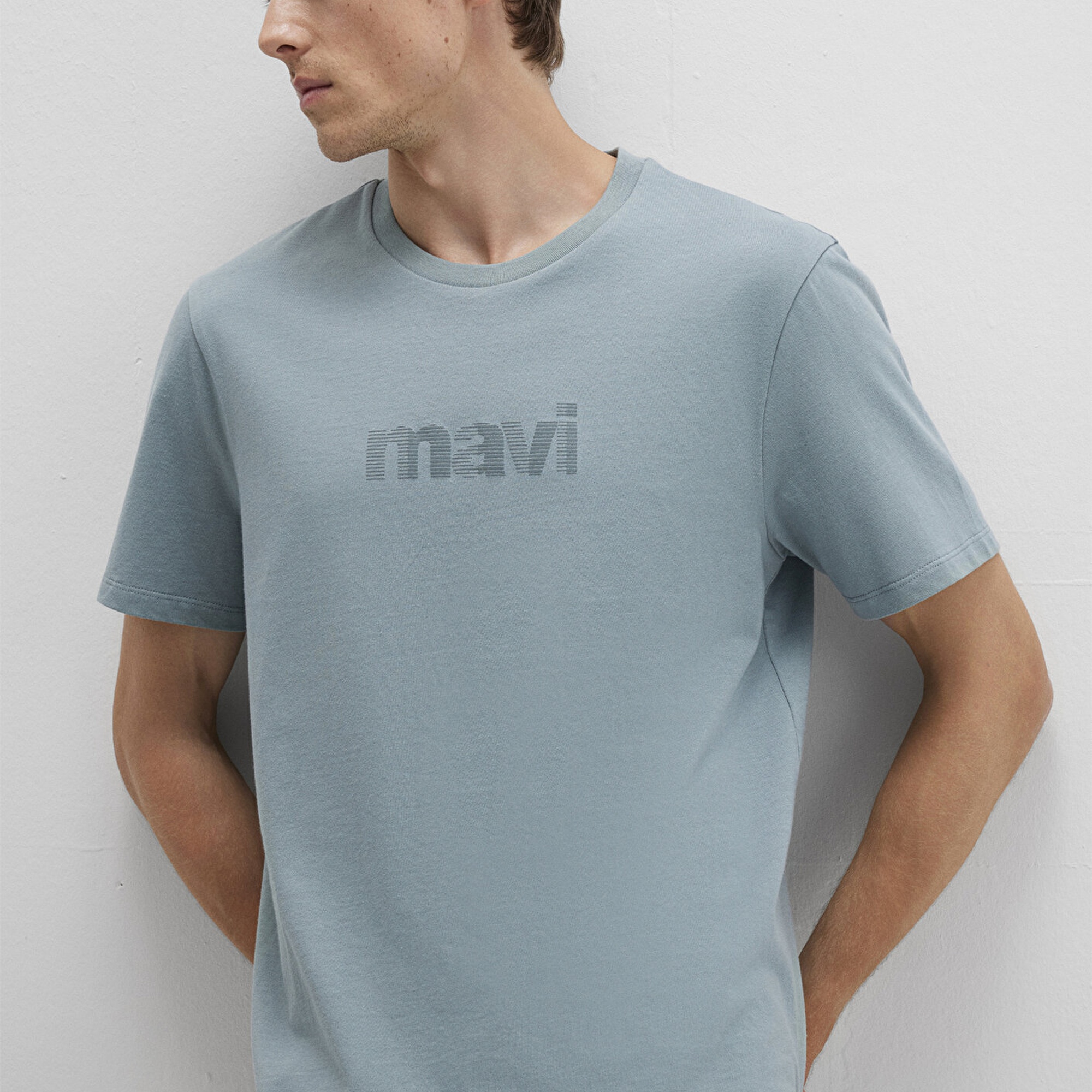Mavi Mavi Logo Baskılı Mavi Tişört Regular Fit / Normal Kesim 0612936-70118