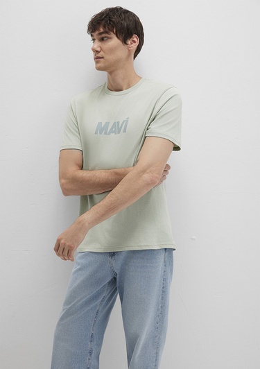  Mavi Mavi Logo Baskılı Yeşil Tişört Regular Fit / Normal Kesim 0612896-83995