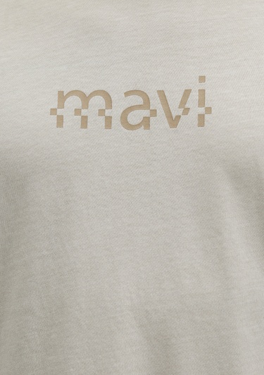  Mavi Mavi Baskılı Bej Tişört Loose Fit / Bol Rahat Kesim 0612933-70134