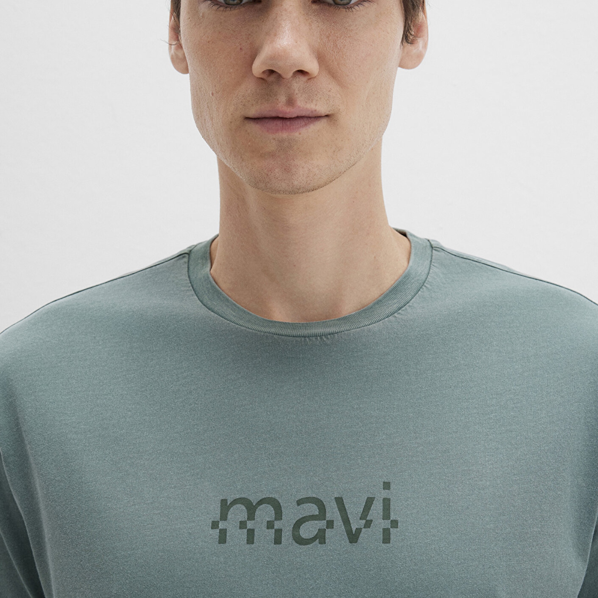 Mavi Mavi Baskılı Yeşil Tişört Loose Fit / Bol Rahat Kesim 0612933-71917