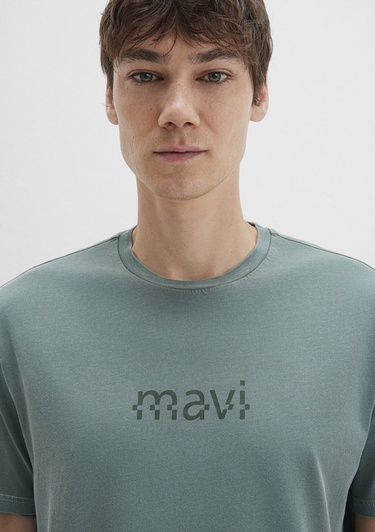  Mavi Mavi Baskılı Yeşil Tişört Loose Fit / Bol Rahat Kesim 0612933-71917