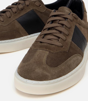  Erkek Süet Deri Haki Spor Ayakkabı