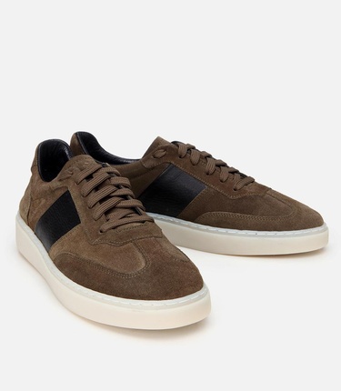  Erkek Süet Deri Haki Spor Ayakkabı