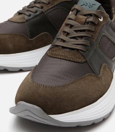  Erkek Süet Deri Haki Hafif Tabanlı Spor Ayakkabı