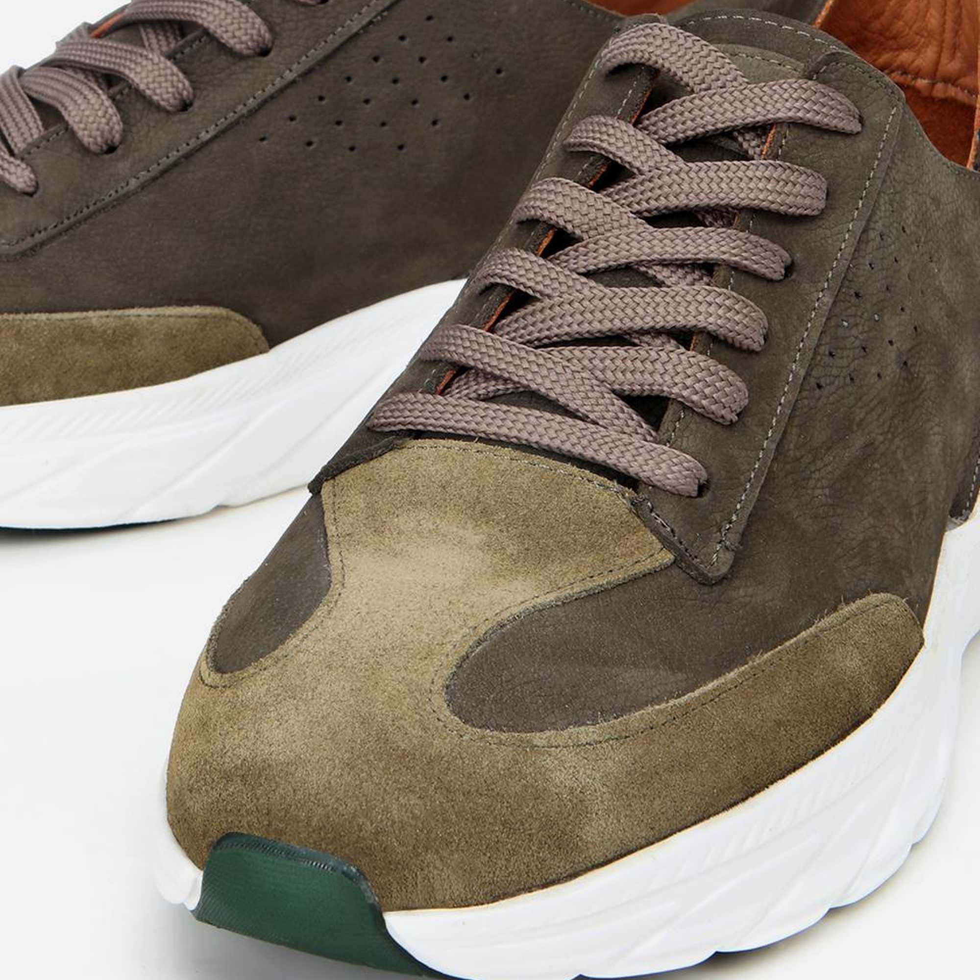 Erkek Nubuk Deri Haki Ultra Hafif Tabanlı Spor Ayakkabı