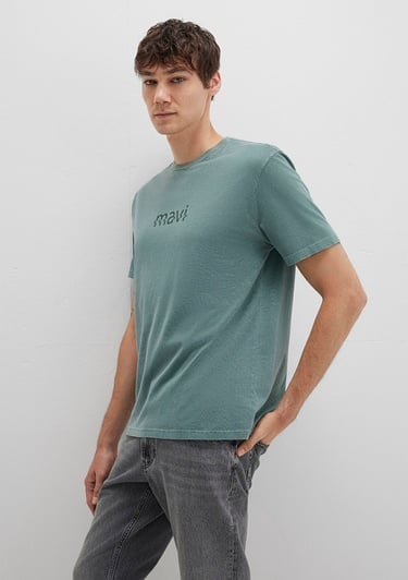  Mavi Mavi Baskılı Yeşil Tişört Loose Fit / Bol Rahat Kesim 0612933-71917