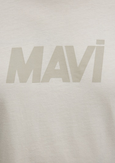  Mavi Mavi Logo Baskılı Bej Tişört Regular Fit / Normal Kesim 0612896-70134