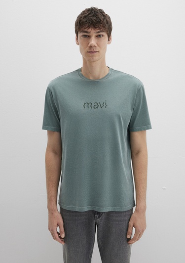  Mavi Mavi Baskılı Yeşil Tişört Loose Fit / Bol Rahat Kesim 0612933-71917