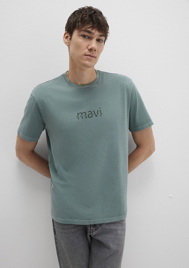  Mavi Mavi Baskılı Yeşil Tişört Loose Fit / Bol Rahat Kesim 0612933-71917