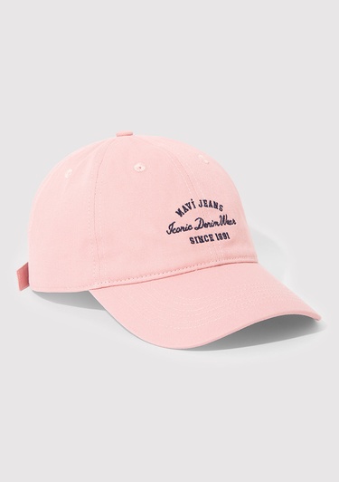  Mavi Nakışlı Pembe Şapka 1913465-17865